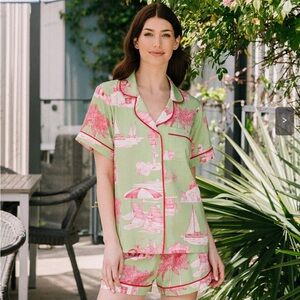 NWT KATIE KIME Florida Toile Pajama Set